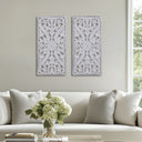 Botanical Panel - Carved Wall Decor (Set of 2) - White - Madison Park - Wall Decor - Elite Enclave Home