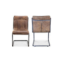 Ansel - Leather Dining Chair (Set of 2) - Grazed Brown - Moe's Home Collection - Chair Sets - Elite Enclave Home