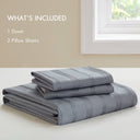 Logan - Queen Striped Duvet Set - Blue / Gray