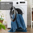 Avril - Twin/Twin Long Fluffy Ribbed Plush Comforter Set - Blue - Intelligent Design - Comforters & Sets - Elite Enclave Home