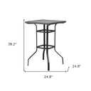 Square Metal Outdoor Bistro Table - Brown And Black