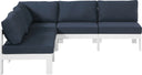 Nizuc - Outdoor Patio 5 Piece Modular Sectional With White Frame - Meridian Furniture - Stationary Sectionals- Elite Enclave Home