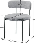 Beacon - Boucle Fabric Dining Chair (Set of 2) - Meridian Furniture - Chair Sets - Elite Enclave Home