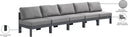 Nizuc - Outdoor Patio 5 Seat Modular Armless Sofa With Gray Frame - Meridian Furniture - Stationary Sectionals- Elite Enclave Home