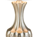 Elegant Table Lamp With White Linen Lamp Shade - Silver