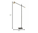 Adjustable LED Task Floor Lamp With Antiqued Brass Cylinder Shade - Black - HomeRoots - Floor Lamps - Elite Enclave Home