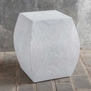 Uttermost Grove Ivory Wooden Accent Stool – handcrafted suar wood with soft ivory finish and natural wood undertones