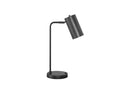 Metal Round USB Table Lamp With Gray Cylinder Shade - Gray - HomeRoots - Table Lamps - Elite Enclave Home