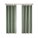 Anaheim - Plaid Faux Leather Tab Top Curtain Panel With Fleece Lining - Green - Madison Park - Curtains & Drapes - Elite Enclave Home