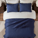 Quebec - Reversible Coverlet Set - Navy