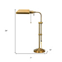 Metal Adjustable Table Lamp With Antiqued Brass Rectangular Shade - Bronze - HomeRoots - Table Lamps - Elite Enclave Home