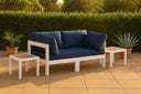 Nizuc - Outdoor Patio 2 Seat Modular Sofa With White Frame - Meridian Furniture - Stationary Sectionals- Elite Enclave Home