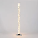 Steel LED Column Floor Lamp With Clear Drum Shade - White - HomeRoots - Floor Lamps - Elite Enclave Home