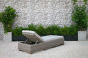 Chaise Lounge With Beige Cushion - Brown