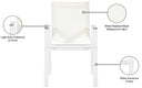 Nizuc - Outdoor Patio Dining Arm Chair With White Frame And Gray Arms (Set of 2)