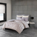 Sakura Blossom - King 3 Piece Sateen Printed Comforter Set - Lilac