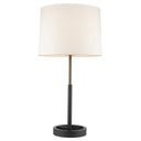 Metal Table Lamp With White Empire Shade - Black And Gold