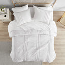Porter - Full Soft Washed Pleated Duvet Cover Set - White - Comfort Spaces - Duvet Covers & Shams - Elite Enclave Home