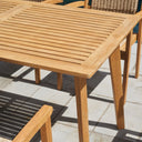 59" x 31" x 30" Solid Wood Outdoor Dining Table With Umbrella Hole - Natural
