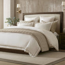 Linen Blend - Full/Queen Duvet Cover Set - White/Gold - Harbor House - Duvet Covers & Shams - Elite Enclave Home