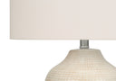 Ceramic Urn Table Lamp With Drum Shade - Cream - HomeRoots - Table Lamps - Elite Enclave Home
