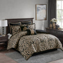 Odette - 8 Piece California King Comforter Set - Black