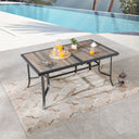 Metal Outdoor Dining Table - Brown And Black