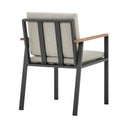 Solid Wood Outdoor Dining Chair With Taupe Cushion (Set of 2) - Light Gray
