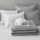 Camden - Twin/Twin Long Chambray Print Solid Comforter Set - Gray