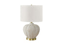 Urn Table Lamp With Ivory Drum Shade - Gold And White - HomeRoots - Table Lamps - Elite Enclave Home