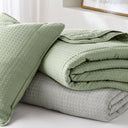 Mina - Full/Queen Waffle Weave Textured Quilt Set - Gray