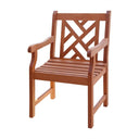 Patio Arm Chair With Diagonal Design - Brown