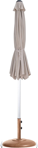 Fiji - Aluminum Patio Umbrella With Round Teak And White Base