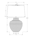 Metal Urn Table Lamp With Cream Empire Shade - Black - HomeRoots - Table Lamps - Elite Enclave Home