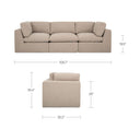 Cates - Modular Sofa - Pebble - Moe's Home Collection - Stationary Sofas - Elite Enclave Home