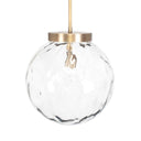 Gaia - 1 Light Watered Glass Pendant - Brass