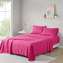 Microfiber - Twin Long All Season Wrinkle Free Sheet Set - Pink