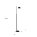 LED Arc Floor Lamp With Black Metal Bowl Shade - Black - HomeRoots - Floor Lamps - Elite Enclave Home