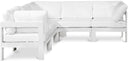 Nizuc - Outdoor Patio 5 Piece Modular Sectional With White Frame