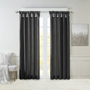 Emilia - Faux Silk Twist Tab Lined Window Curtain Panel - Black - Madison Park - Curtains & Drapes - Elite Enclave Home