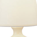 12" Ceramic Bedside Table Lamp With White Shade - Beige