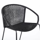 25" Metal Outdoor Dining Chair (Set of 2) - Black
