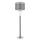 Traditional Shaped Floor Lamp With Black And White Drum Shade - Chrome - HomeRoots - Floor Lamps - Elite Enclave Home