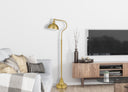 Traditional Shaped Floor Lamp With Antiqued Brass Dome Shade - Brass - HomeRoots - Floor Lamps - Elite Enclave Home