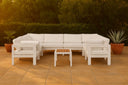 Nizuc - Outdoor Patio 8 Piece Modular Sectional With White Frame - Meridian Furniture - Stationary Sectionals- Elite Enclave Home