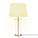 Metal Cylinder USB Table Lamp With Empire Shade - Clear / Gold / White - HomeRoots - Table Lamps - Elite Enclave Home