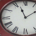 Vintage Metal Clock Base Table Lamp - Red