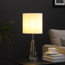 22" Bedside Table Lamp With White Drum Shade - Silver