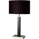 Polyresin Table Lamp With Brown Classic Drum Shade - Black