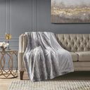 Zuri - Oversized Throw Blanket - Gray - Madison Park - Throws- Elite Enclave Home